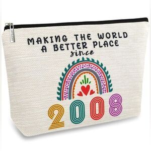 Cosmetic Bag for anyone born in 2008. Birthday gift! Makeup Bag.